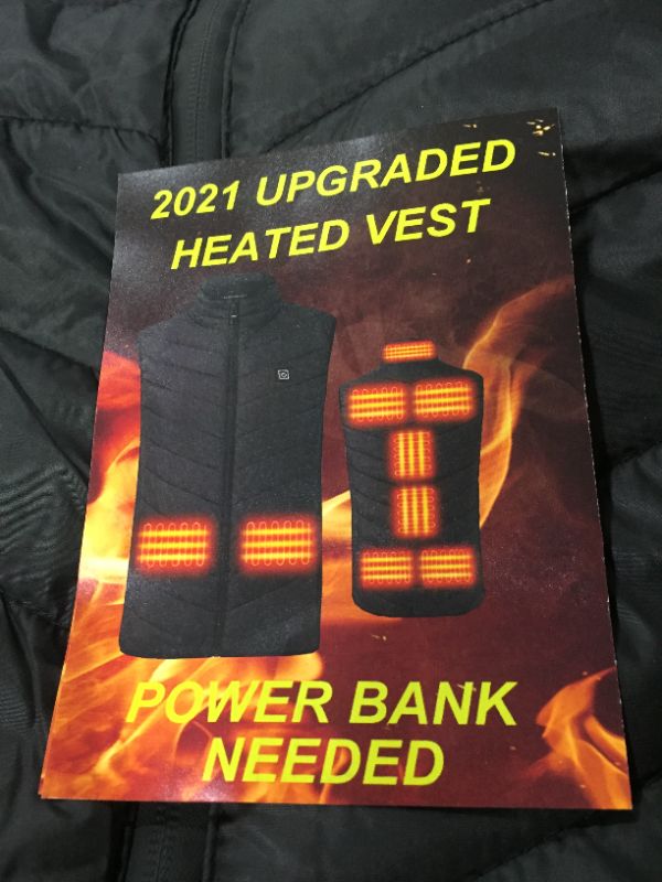 Photo 3 of [Size L] Srivb Heated Vest, USB Charging Lightweight Heating Vest for Men Women Body Warmer [Power Bank NOT Included]