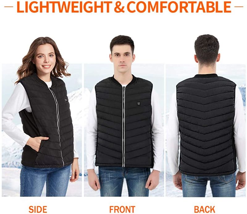 Photo 2 of [Size L] Srivb Heated Vest, USB Charging Lightweight Heating Vest for Men Women Body Warmer [Power Bank NOT Included]