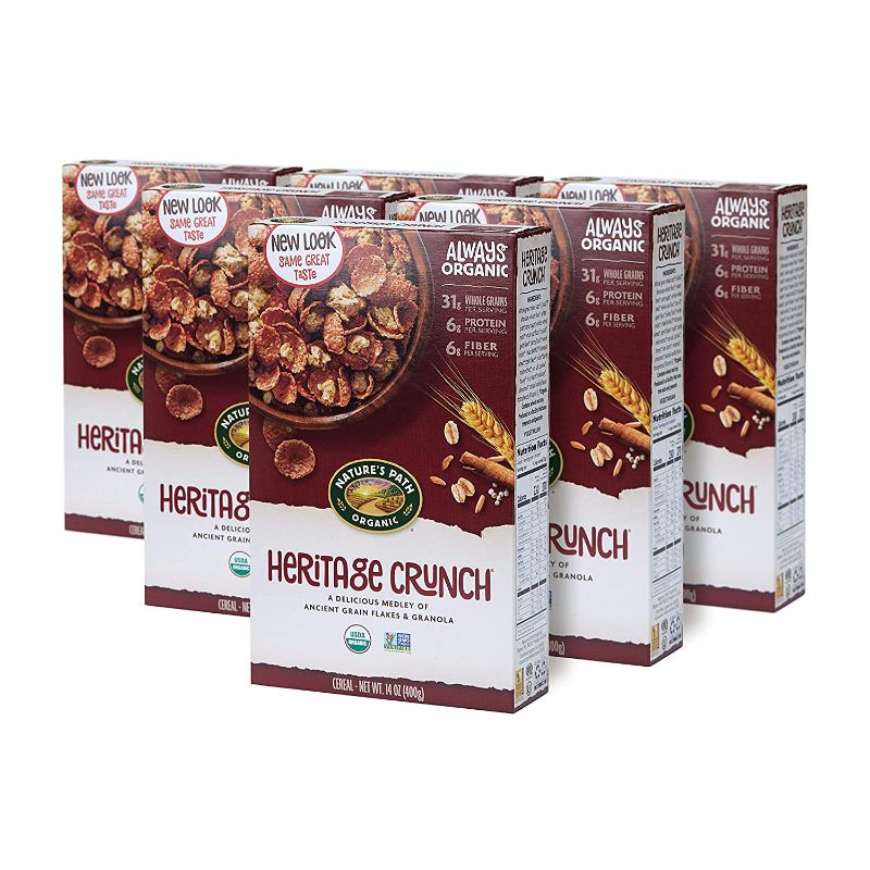 Photo 1 of [EXP 3-22] Nature's Path Organic Cereal, Heritage Crunch, 14 Oz Box (Pack of 6)