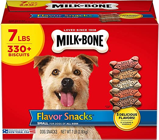 Photo 1 of [EXP 7-22] Milk-Bone Flavor Snacks Small Dog Biscuits, Flavored Crunchy Dog Treats, 7 lb.
