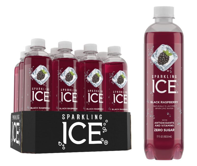 Photo 1 of [Pack of 12] Sparkling Ice Black Raspberry Sparkling Water 17 Oz. Bottle [EXP 3-16-22]
