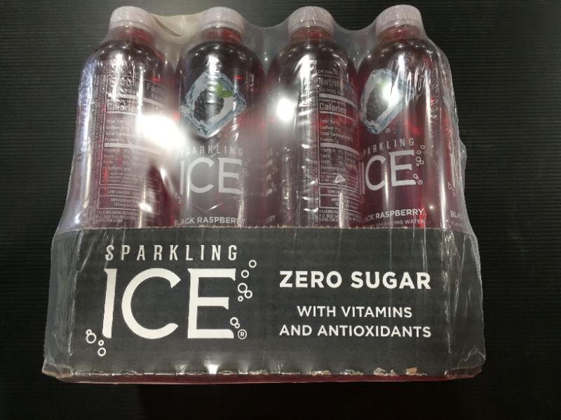 Photo 2 of [Pack of 12] Sparkling Ice Black Raspberry Sparkling Water 17 Oz. Bottle [EXP 3-16-22]