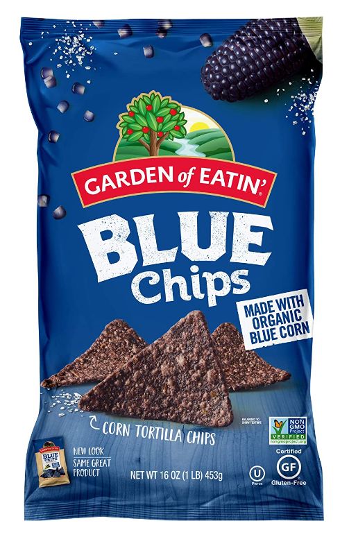 Photo 1 of [Pack of 12] Garden of Eatin' Tortilla Chips, Blue Corn, Sea Salt, 16 oz. [EXP 7-23]