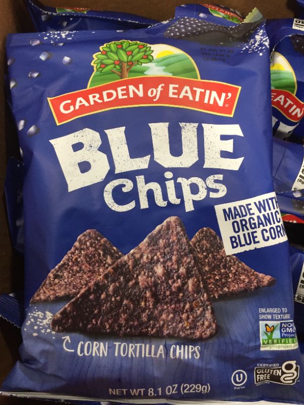 Photo 3 of [Pack of 12] Garden of Eatin' Tortilla Chips, Blue Corn, Sea Salt, 16 oz. [EXP 7-23]