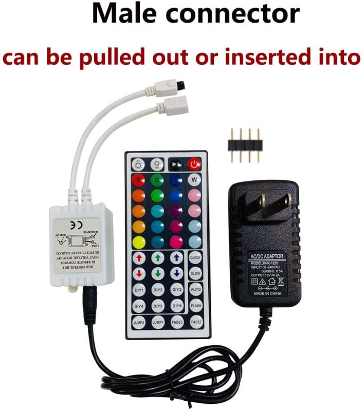 Photo 1 of LED Light Strip Remote Controller IR Remote Control Receiver Led Light Adapter Connector Set for Receiver RGB 5050 2835 3528 Strip Lights
