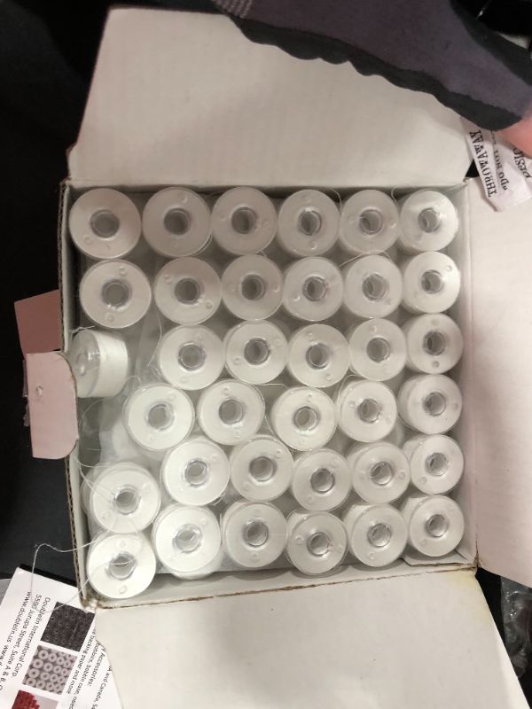 Photo 1 of 144pcs Prewound Bobbins Size A for Domestic Sewing/Embroidery Machines, Compatible with Brother Machines, Plastic Sided, Size A, Class 15, 15J, SA156, White Color, 100% Polyester, 60S/2 100 Yards
