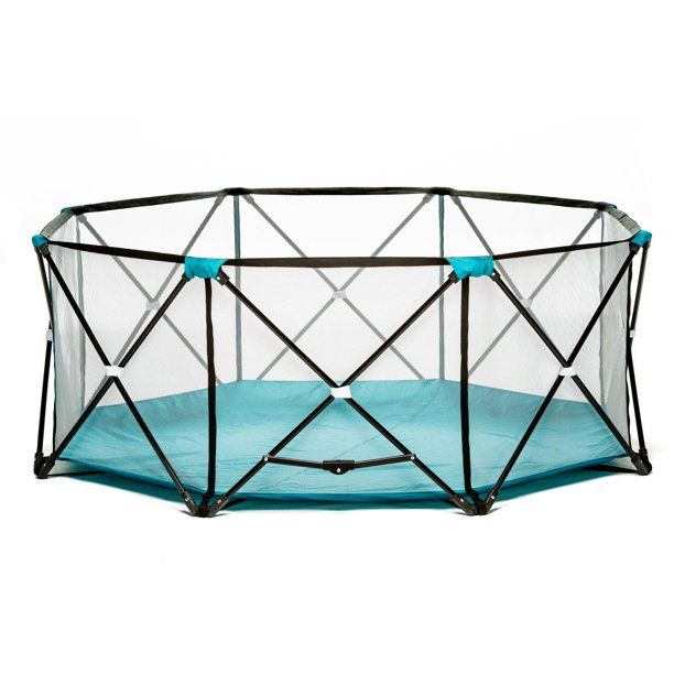 Photo 1 of Regalo My Play Deluxe Extra Large Portable Play Yard Indoor and Outdoor, Bonus Kit, Washable, Teal, 8-Panel
