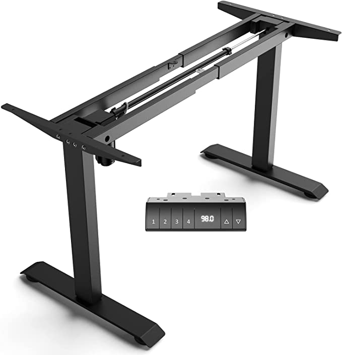 Photo 1 of Standing Desk Frame VELOSAN, Electric Stand Up Desk Frame, Height Adjustable Electric Standing Desk Frame with LCD Touch Screen, Adjustable Height Desk Frame for Home & Office Table (Frame Only)
