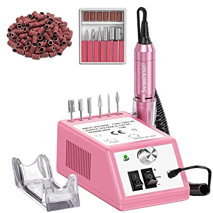 Photo 1 of 20000 Electric Nail Drill Professional Nail File Drill Acrylic Nails Kit for Manicure Gel Nail Polish Remover with 1 Pack of Sanding Bands(Pink)
