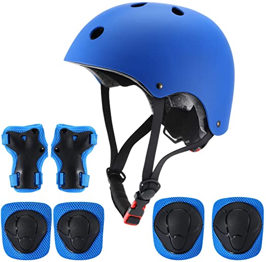 Photo 1 of Kids Bike Helmet and Knee Pads - Toddler Skateboard Helmet for Ages 2-8 Boys Girls with Protective Gear Set for Multi-Sport - Skate Scooter Cycling Rollerblading
