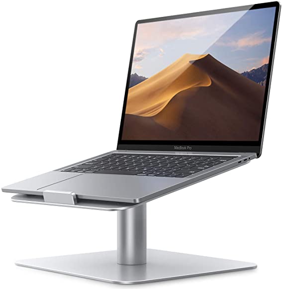 Photo 1 of Swivel Laptop Stand, Lamicall Laptop Riser - [360-Rotating] Ergonomic Aluminum Computer Desk Holder Compatible with MacBook, Air, Pro, Dell XPS, HP and More 10" - 17.3" Notebook - Sliver
