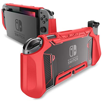Photo 1 of Mumba Dockable Case for Nintendo Switch, [Blade Series] TPU Grip Protective Cover Case Compatible with Nintendo Switch Console and Joy-Con Controller (Red)
