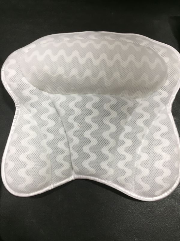 Photo 2 of Bath Haven Bath Pillow for Bathtub, 3D Air Mesh Thick Soft Bath Pillow, White
