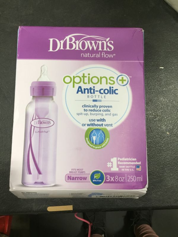 Photo 2 of Dr. Brown's™ Options+™ Anti-Colic Baby Bottles with Level 1 Nipples, Purple 3 Pack 8 oz
