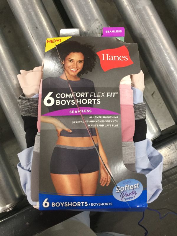 Photo 2 of Hanes Women S Comfort Flex Fit Seamless Boyshort Underwear 6-Pack. size: small