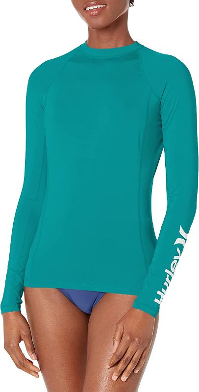 Photo 1 of Hurley Women's Standard OAO Long Sleeve Rashguard, Emerald, XL