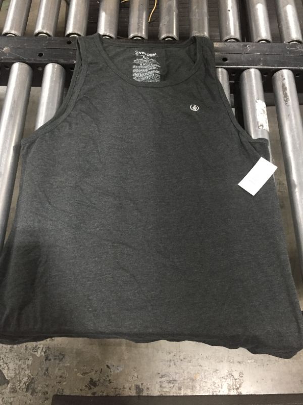 Photo 2 of Volcom Men's Solid Heather Tank Top - Dark Black Heather. size XL