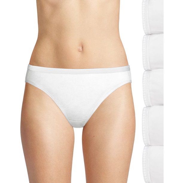 Photo 1 of Hanes-42H6Cc - Hanes Ultimate Cotton P6 Bikini-White/White/White/White/Wh/Wh-8. Missing one pair of underwear. Size:8/XL