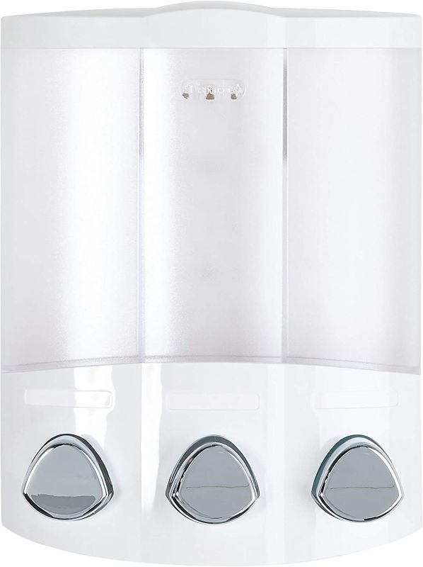 Photo 1 of Better Living Products, White 76354 Euro Series TRIO 3-Chamber Soap and Shower Dispenser
