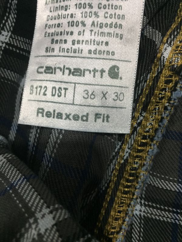 Photo 3 of Carhartt Men's Relaxed Fit Straight Leg Flannel-Lined Jeans Blue, 36" - Men's Work Bottoms at Academy Sports
