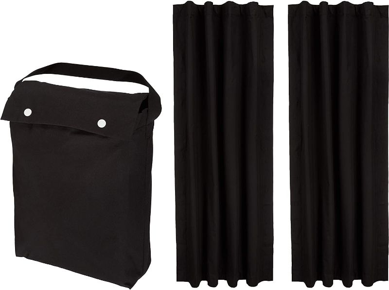 Photo 1 of Amazon Basics Portable Window Blackout Curtain Shade with Suction Cups for Travel, Kids, and Baby Nursery - 50" x 78", Black - 2-Pack
