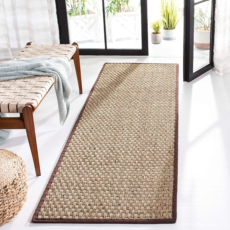 Photo 1 of 2'4"X7' RUNNER SOLID WOVEN BOADER RUG 
