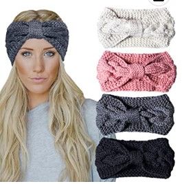 Photo 1 of Chalier 4 Pcs Warm Winter Headbands for Women Cable Crochet Turban Ear Warmer Headband Gifts
