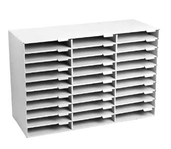 Photo 1 of AdirOffice 30-Slot White Classroom File Organizer