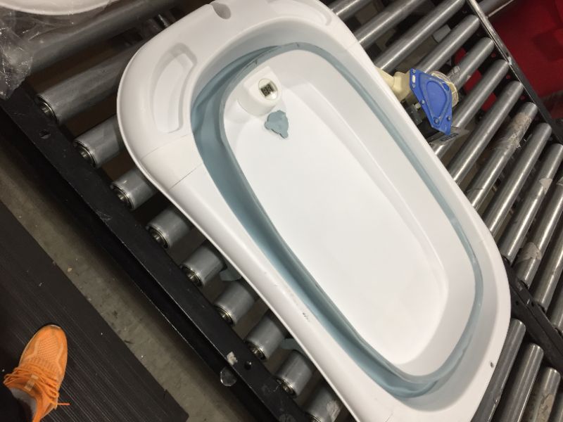 Photo 2 of Foldable Baby Bathtub with Thermometer in Alice Blue
