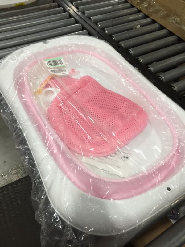 Photo 2 of Foldable Baby Bathtub with Thermometer in Misty Rose
