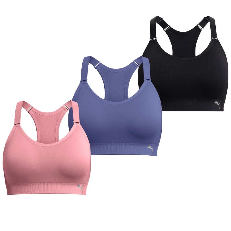 Photo 1 of puma 3 pack sports bra SZ SMALL 