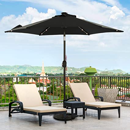 Photo 1 of Aok Garden 7.5 ft Solar Patio Umbrella