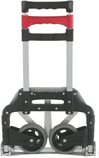 Photo 1 of  Personal 150 lb Capacity Aluminum Folding Hand Truck (Black/Red)