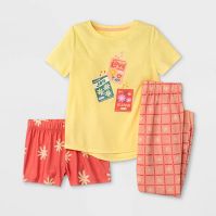Photo 1 of Girls' 3pc Flower Seed Pajama Set, Size: Large  - Cat & Jack™ Yellow