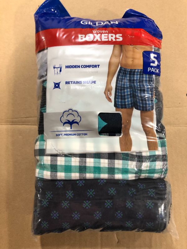 Photo 2 of Gildan Men's Woven Boxers, 5 pack 
