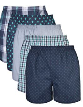 Photo 1 of Gildan Men's Woven Boxers, 5 pack 
