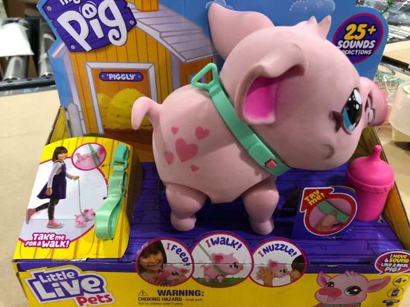 Photo 2 of Little Live Pets - My Pet Pig: Piggly | Soft and Jiggly Interactive Toy Pig That Walks, Dances and Nuzzles. 20+ Sounds & Reactions. Batteries Included. for Kids Ages 4+
