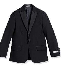 Photo 1 of Calvin Klein Boys' Blazer Suit Jacket, 2-Button Single Breasted Closure, Buttoned Cuffs & Front Flap Pockets size 8
