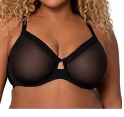 Photo 1 of Curvy Couture Women's Sheer Mesh Full Coverage Unlined Underwire Bra size 46C
