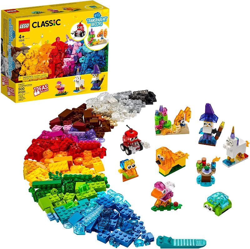 Photo 1 of LEGO Classic Creative Transparent Bricks 11013 Building Kit with Transparent Bricks; Inspires Imaginative Play, New 2021 (500 Pieces)
