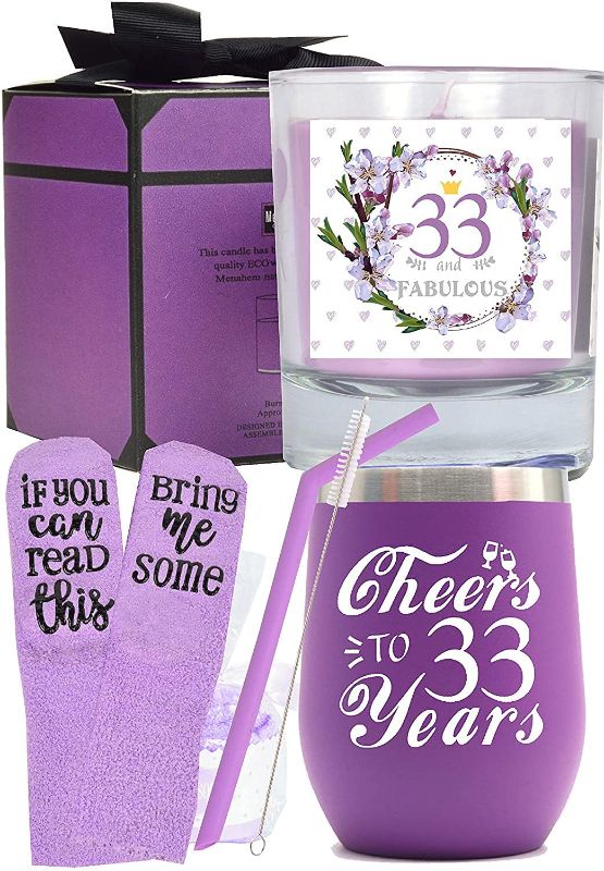 Photo 1 of 33rd Birthday Gifts for Women, 33rd Birthday, 33rd Birthday Tumbler, 33rd Birthday Decorations for Women, Gifts for 33 Year Old Woman, Turning 33 Year Old Birthday Gifts Ideas for Women
