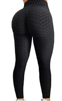 Photo 1 of Women's High Waist Yoga Pants Tummy Control Workout Ruched Butt Lifting Stretchy Leggings Textured Booty Tights size M
