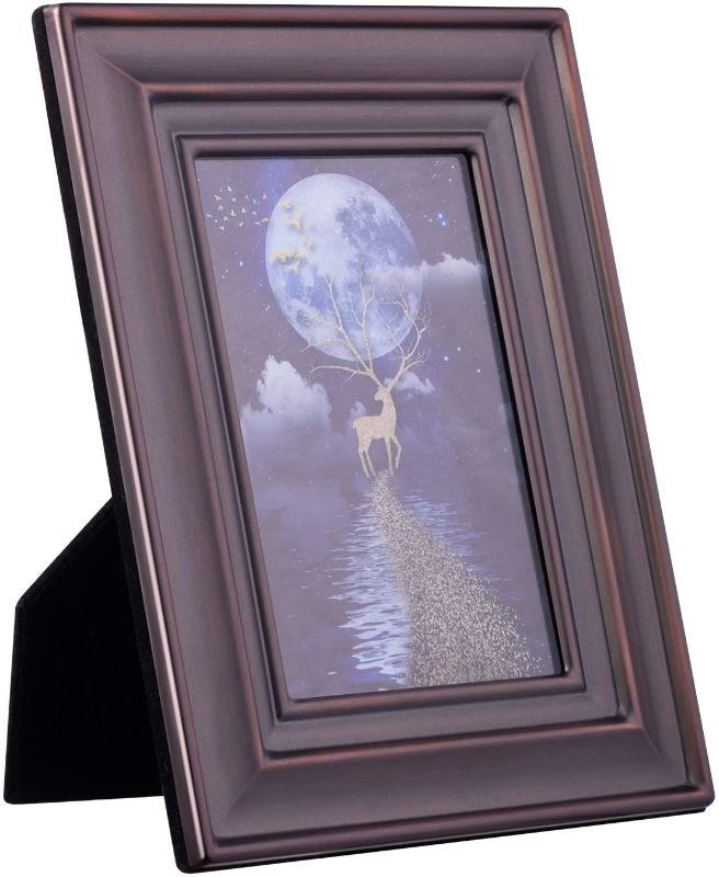 Photo 1 of 4 x 6 Metal Photo Picture Frame with High-Definition Real Glass for Table Top Display & Decoration, Photo Display for 4 x 6 inches Photos, 