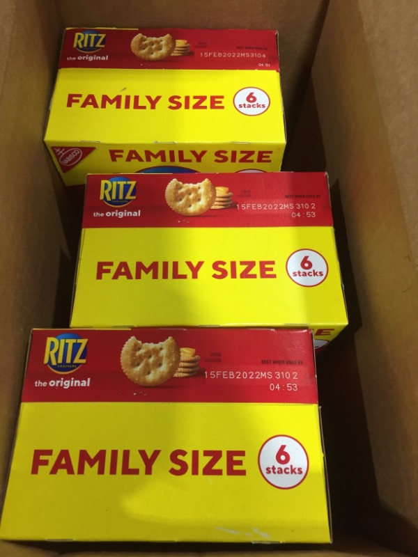 Photo 3 of RITZ Original Crackers, Family Size, 20.5 oz 3 PACK 
