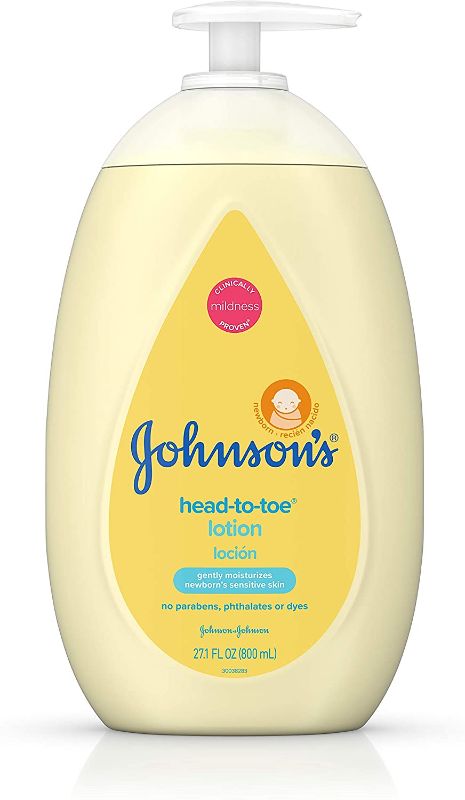 Photo 1 of Johnson's Head-to-Toe Moisturizing Baby Body Lotion for Sensitive Skin, Hypoallergenic and Paraben-, Phthalate- and Dye-Free Baby Skin Care, 27.1 fl. oz
