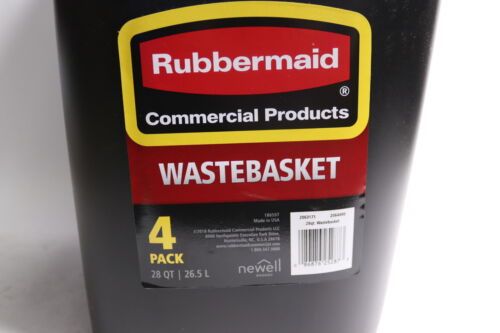 Photo 1 of (4-Pk) Rubbermaid Commercial Products Plastic Resin Desk Bins Set 28L 