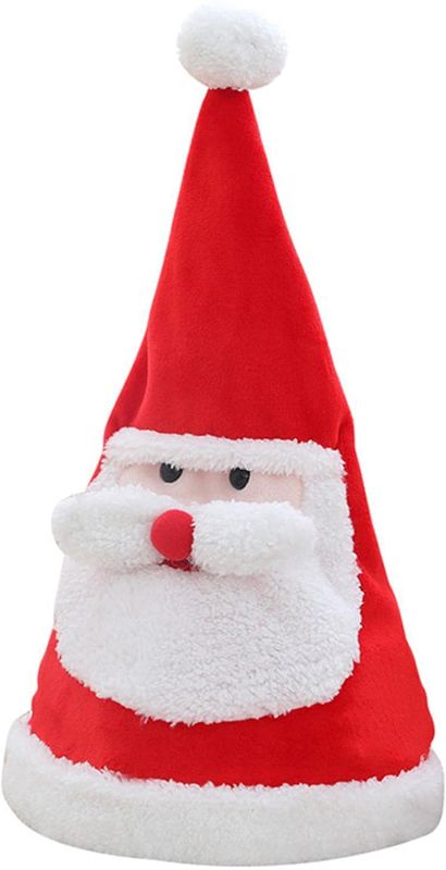 Photo 1 of BWWNBY Christmas Hat Soft Push Sing Swing Party Festival Adults Kids Light Up Holiday Great for Family and Friends 14.96 x 7.87inch(red + White)
