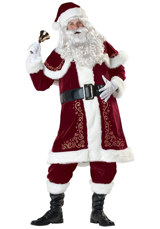 Photo 1 of HIGH QUALITY 10PCS SANTA SUIT PLUS SIZE MENS CHRISTMAS COSTUME 3xl
