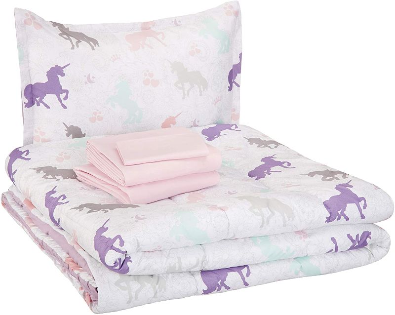 Photo 1 of AmazonBasics Unicorn Bed-In-A-Bag Girl’s Bedding Set
