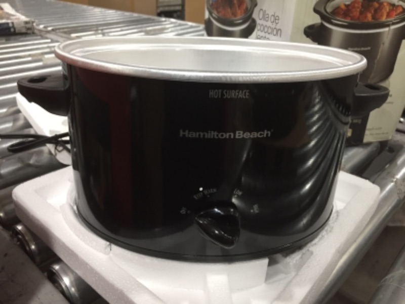 Photo 1 of Hamilton Beach 3-Quart Slow Cooker With Dishwasher-Safe Crock & Lid, Matte Black (33231)
